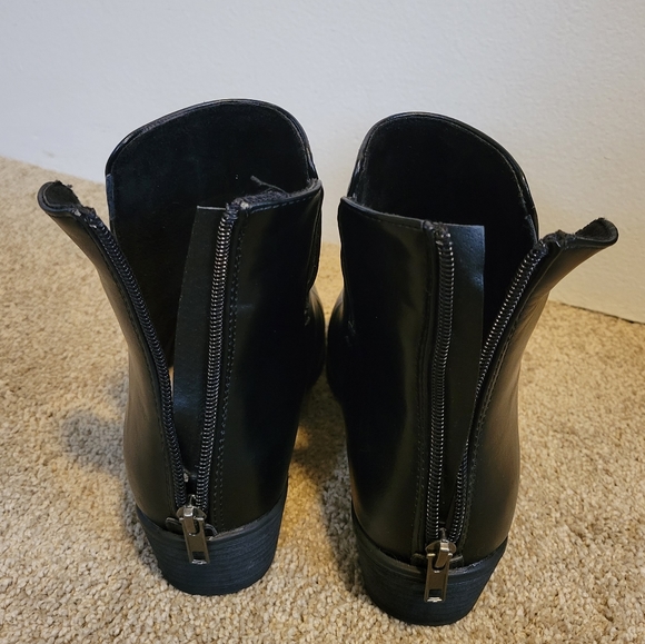 Pierre Dumas Black Faux Leather City Ankle Boot - Picture 8 of 9